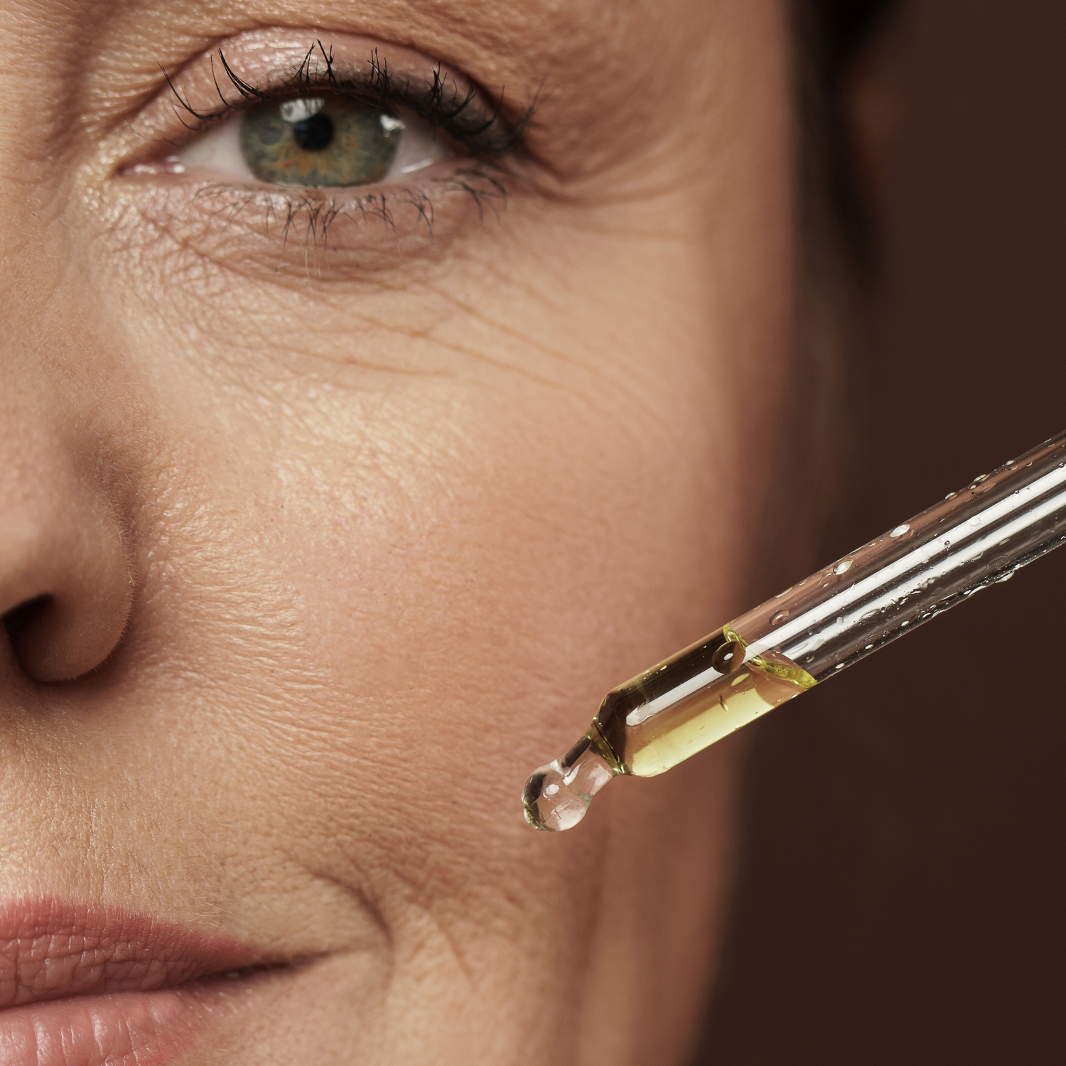 Close-up einer Frau mit Falten